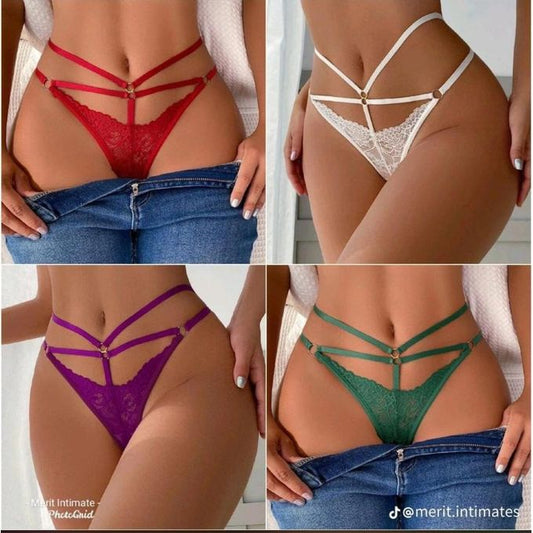 4pcs Ladies Sexy Mesh G String